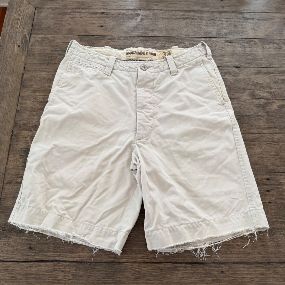 Abercrombie & Fitch Mens Heavyweight Regulation Officer Chino Shorts Beige 33